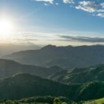 mountain range under clear blue sky